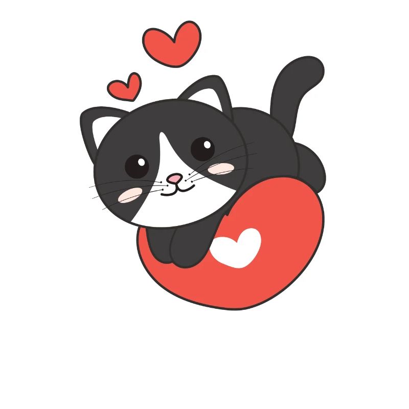 Saint-Valentin Chat Animaux Mignons Coeurs
