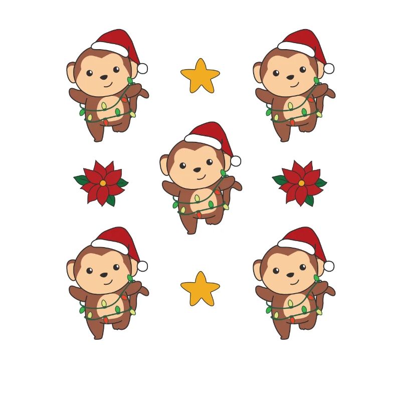 Monkey Christmas Winter Animals Monkey