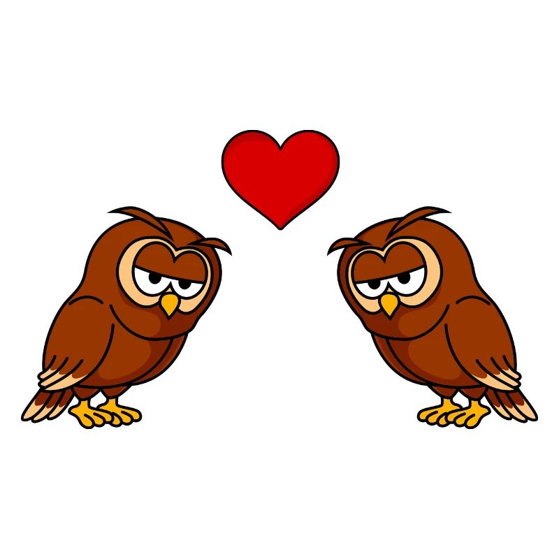 Eule Comic Paar Liebe