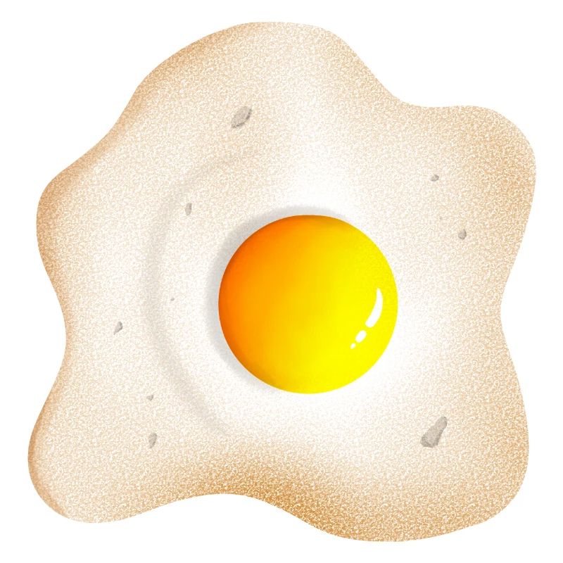 Fried fried egg with egg yolk and egg whites