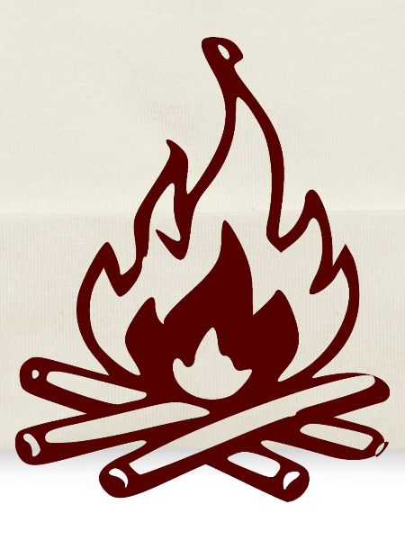 Campfire Silhouette Red