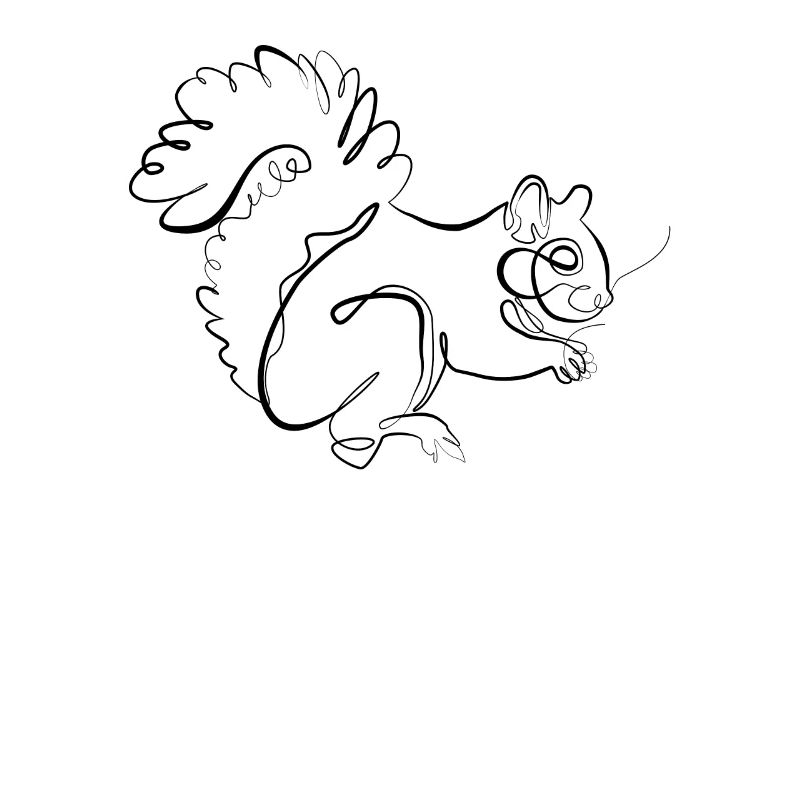 Écureuil - one line drawing