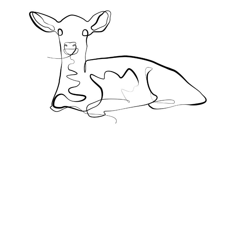 Rehkitz - one line drawing