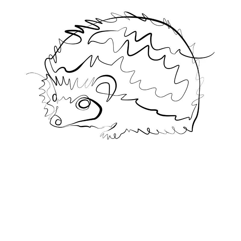 Igel Herbst - one line drawing