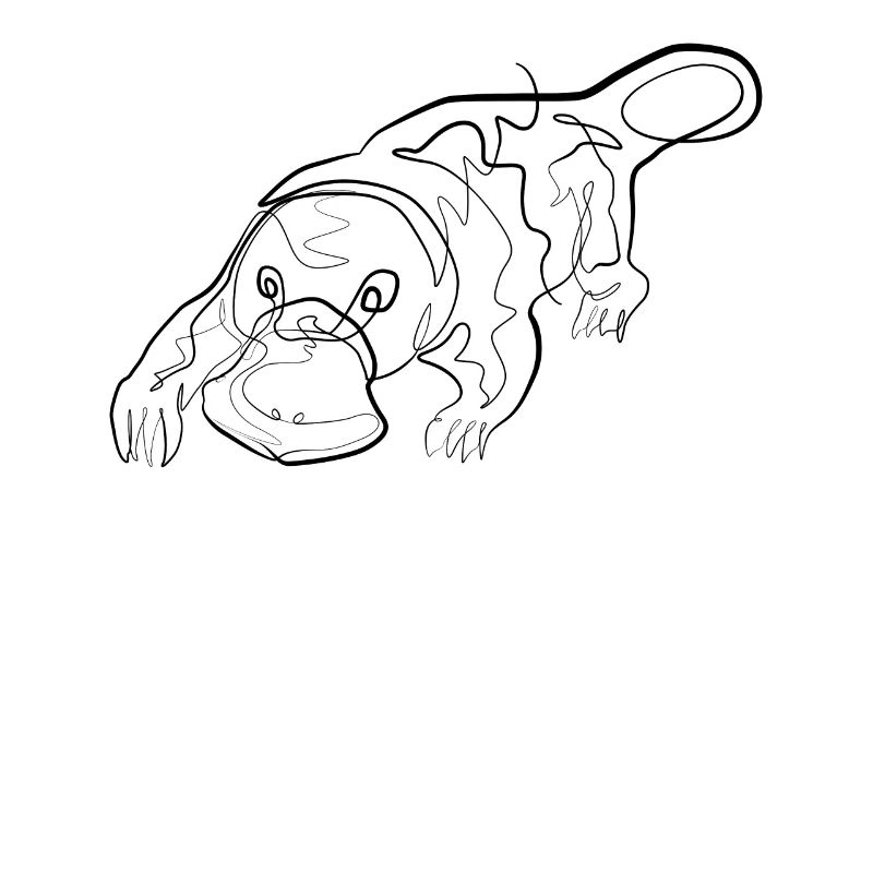 Schnabeltier - one line drawing
