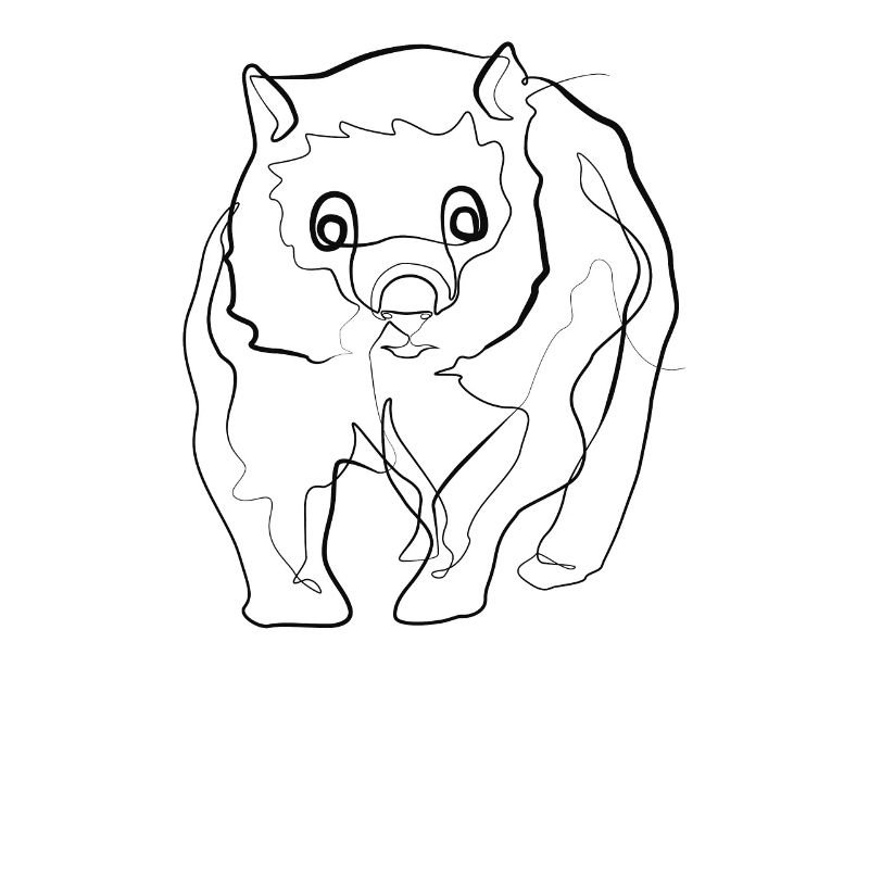 Wombat - one line drawing