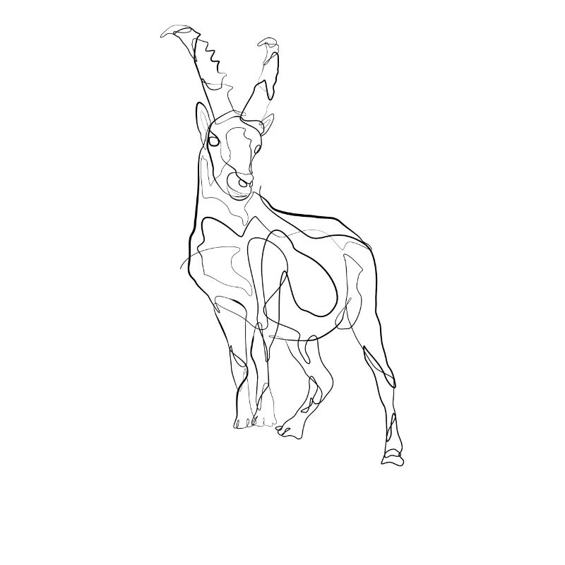 Steinbock - one line drawing