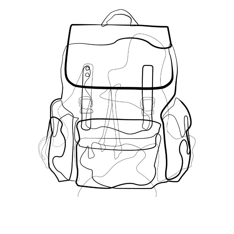 Backpack Backpacker Travel - one line drawing
