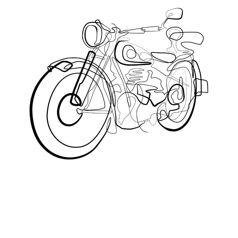 Motorrad Chopper Biker - one line drawing
