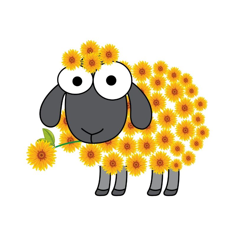 Conception de fleur de mouton pour un amoureux des moutons