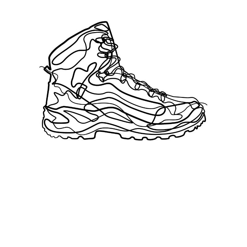 Randonnée chaussures de randonnée - one line drawing