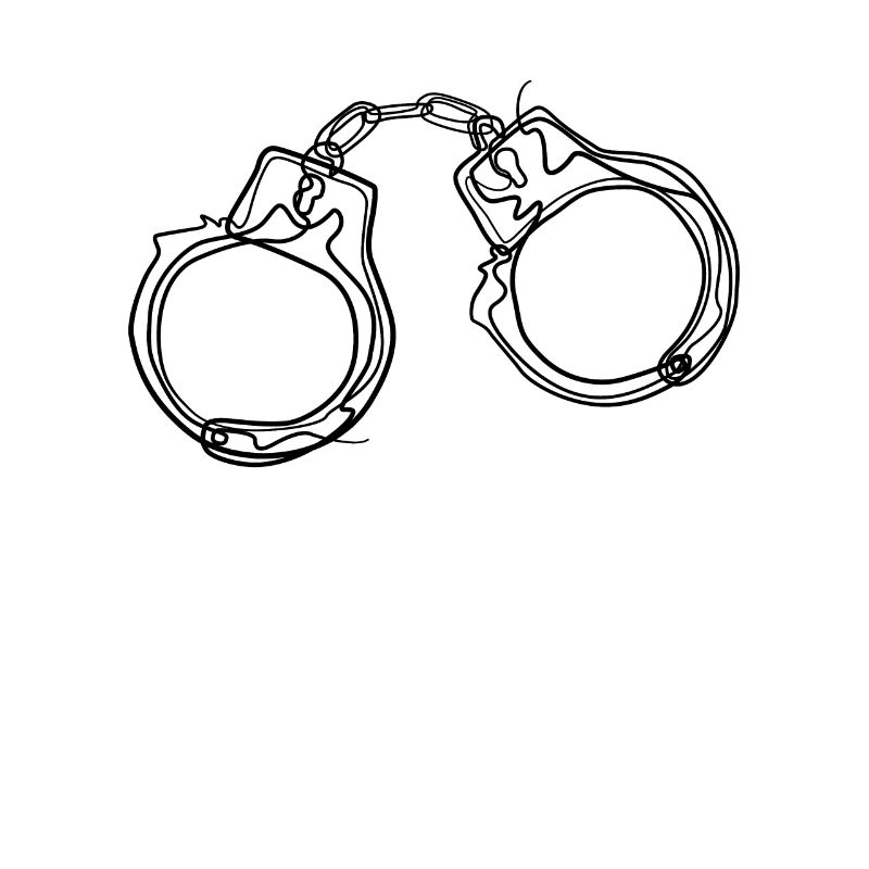 Handschellen - one line drawing