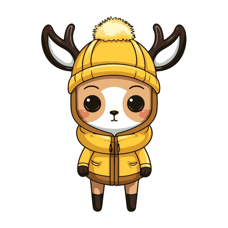 Illustration de bande dessinée d’hiver de cerf