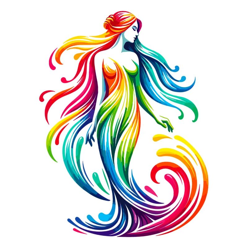 Jungfrau Sternzeichen Lebendiges Regenbogen-Design