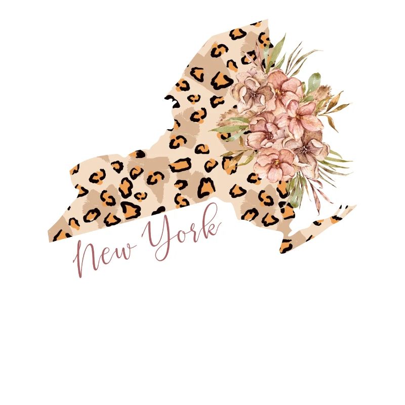 Leopard print map New York State