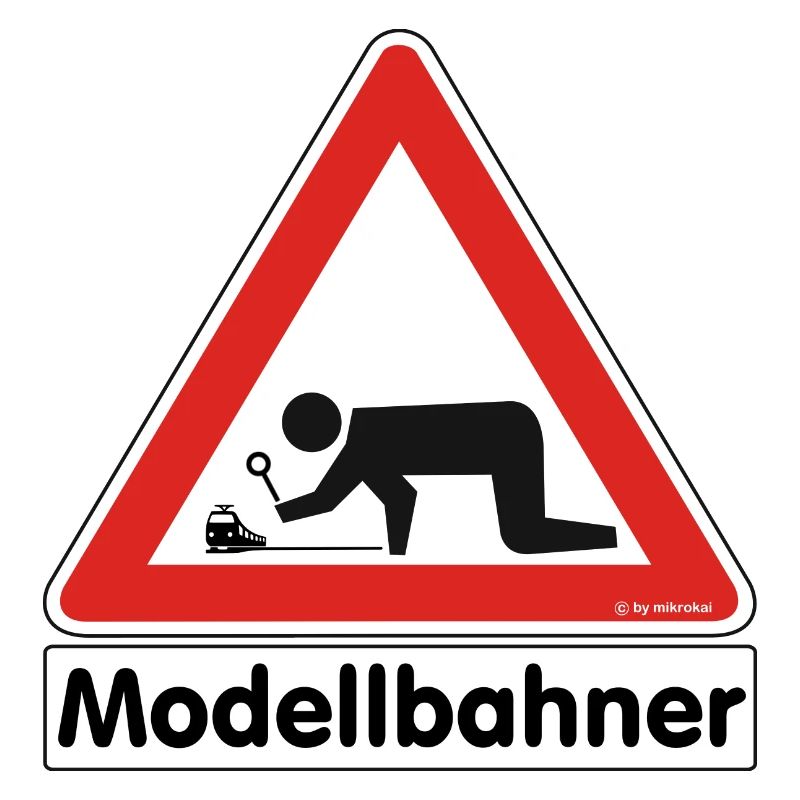 Warnschild "Modellbahner E Lok"