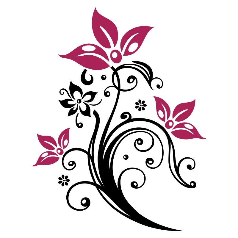Ranke mit bunten Blumen, Blüten. Sehr feminin.