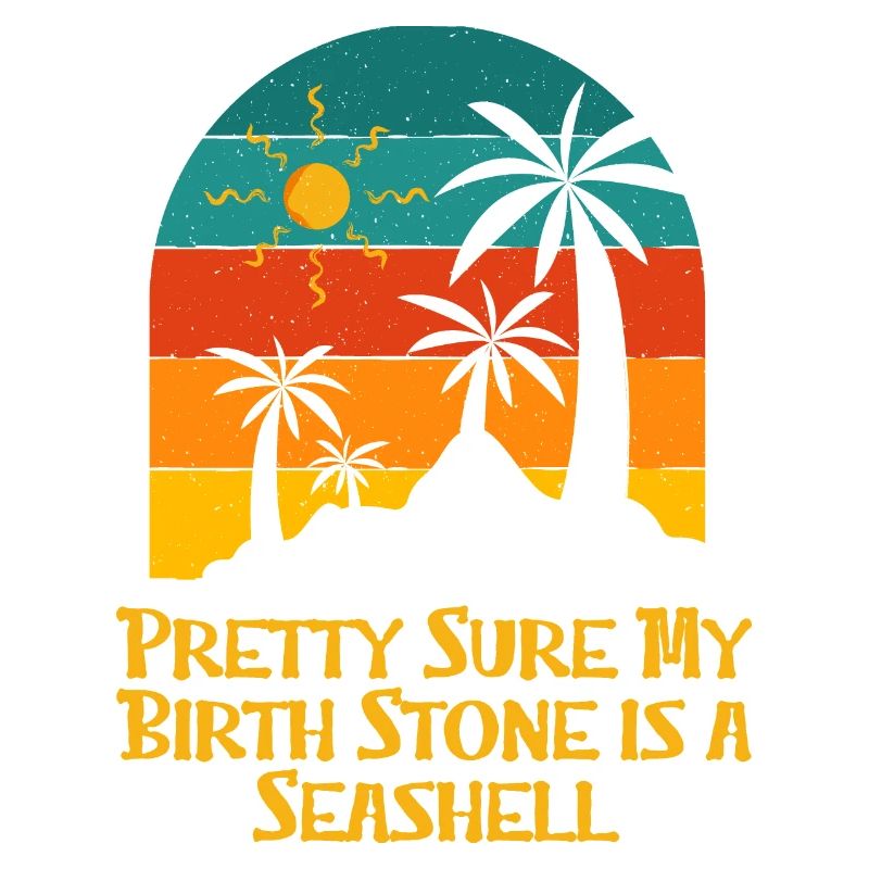 La pierre de naissance est Seashell Beach Vacation Ocean Trip