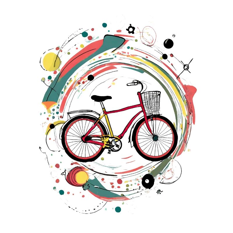 Illustration de vélo avec des éléments abstraits
