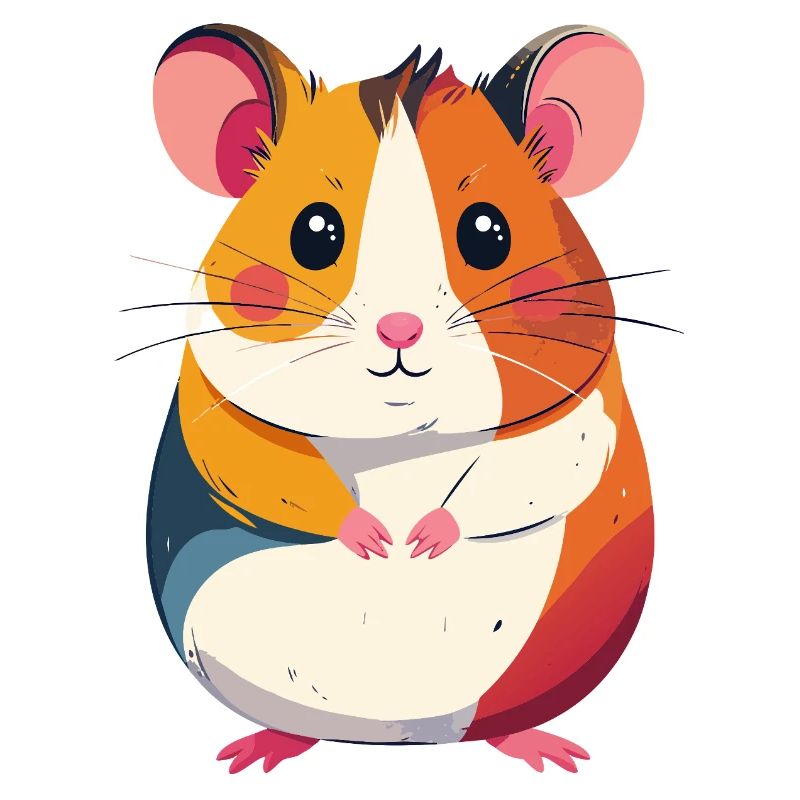 süßer kleiner bunter Hamster Patchwork Motiv