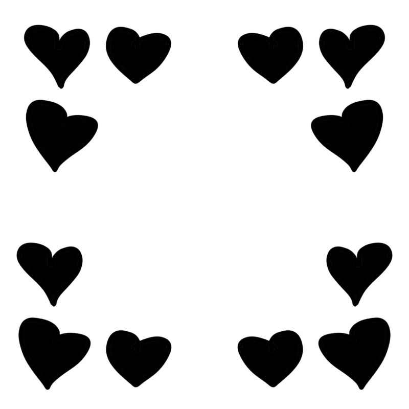 Hearts Pattern Frame Square Heart