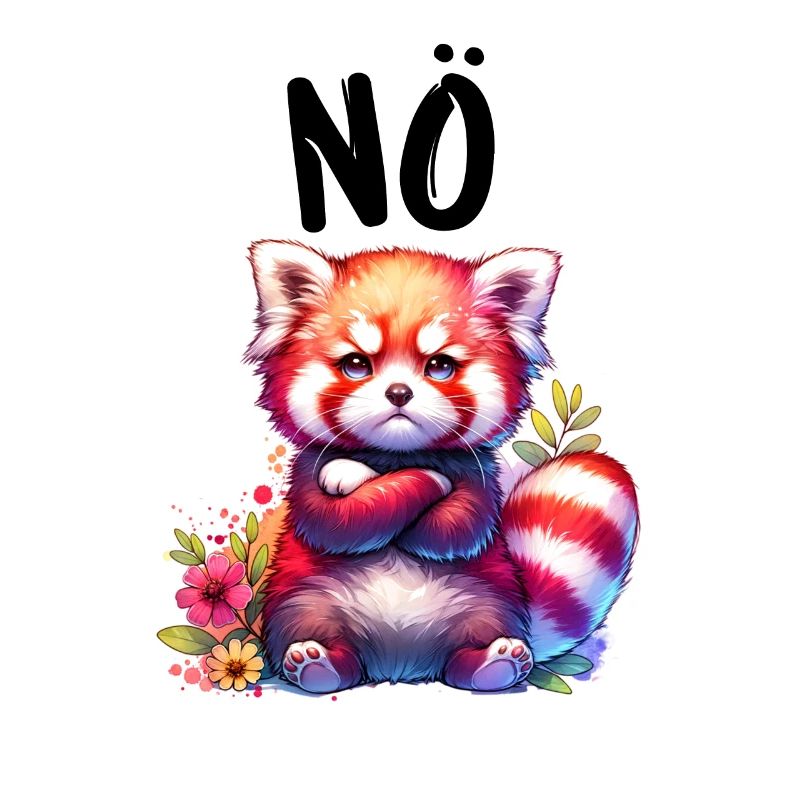 Red Panda Funny Saying Nope Fire Fox