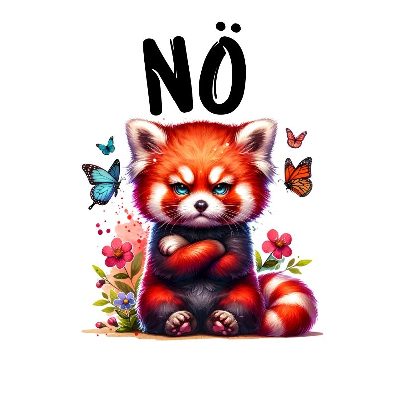 Red Panda Funny Saying Nope Fire Fox