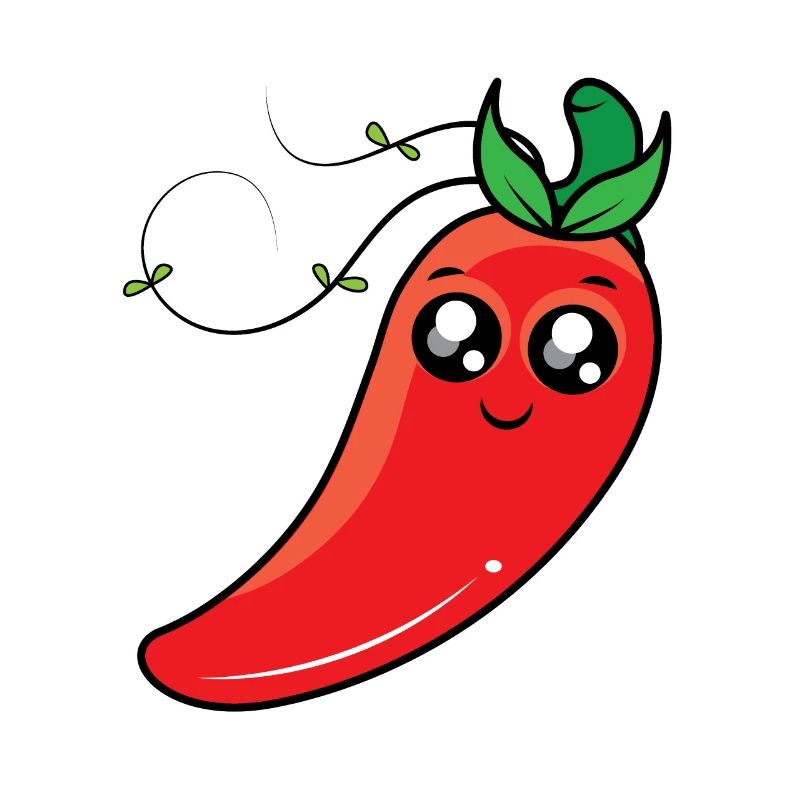 Dessin animé mignon de piment chaud