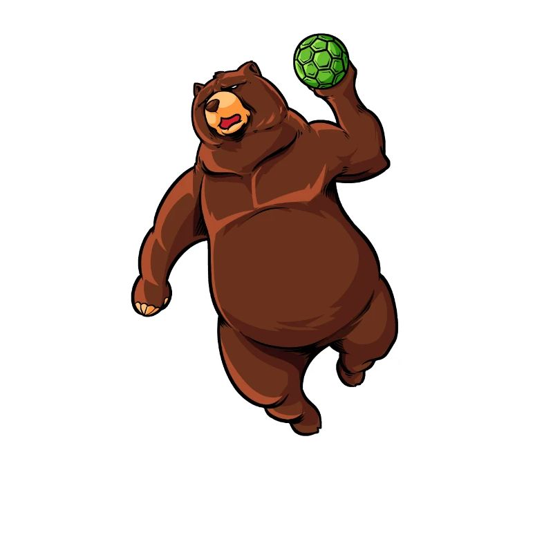 Comic Bear joue au handball