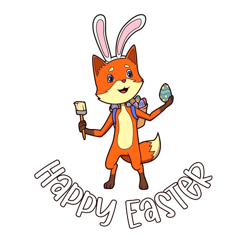 Fox with rabbit ears - Happy Easter