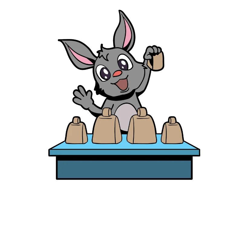 Comic Rabbit joue cowbells