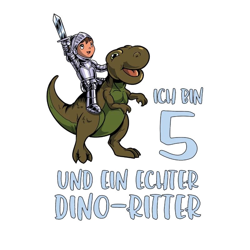 Geburtstagsshirt Dino Ritter - 5 Geburtstag Junge