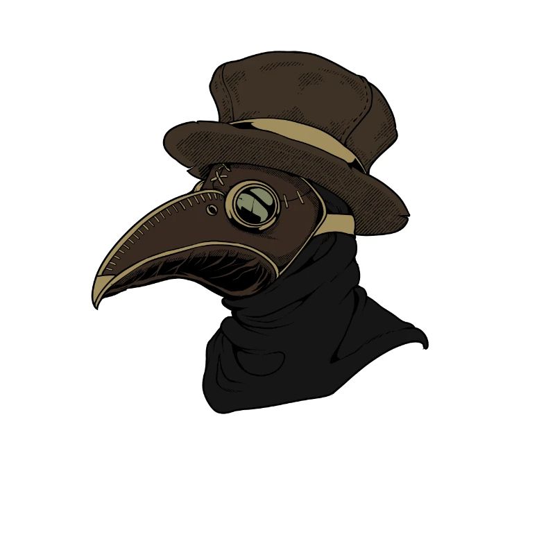 Médecin de la peste avec masque de peste - dessin du médecin de la peste