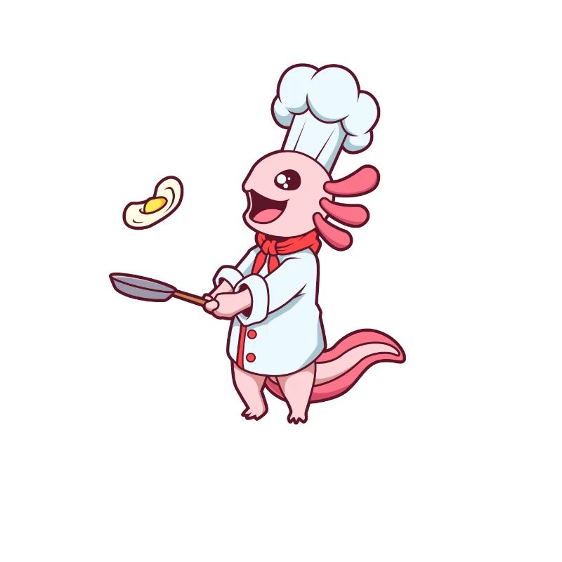 Cartoon Axolotl Chef