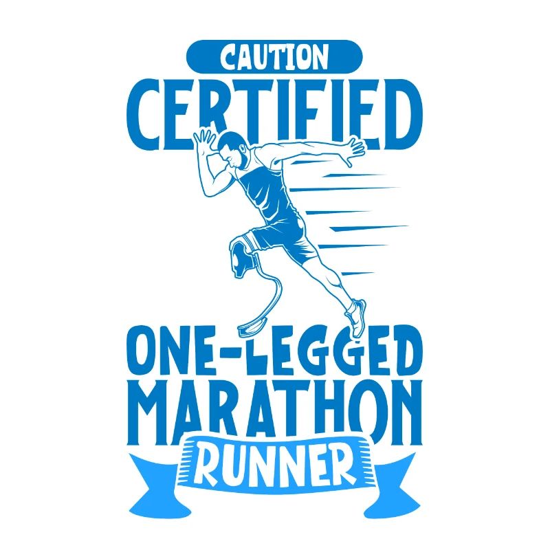 Certified marathon runner with running prosthesis