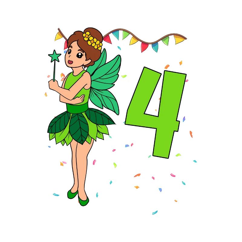 Mit Fee - Mädchen Geburtstag 4 Jahre