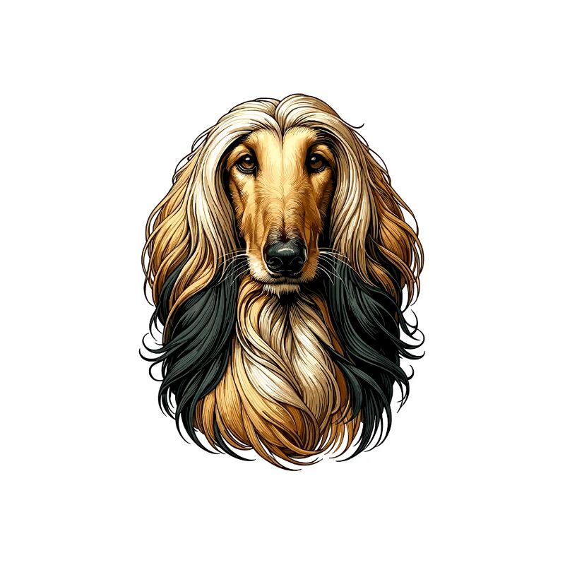 Visage de chien - Lévrier afghan