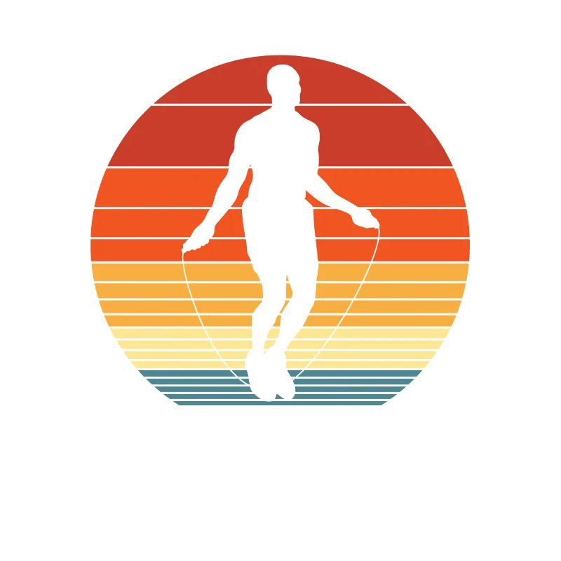 Retro Silhouette Springseil Mann Springseil