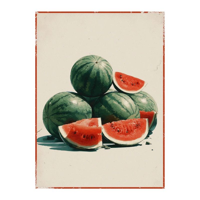 Tranches de pastèque vintage