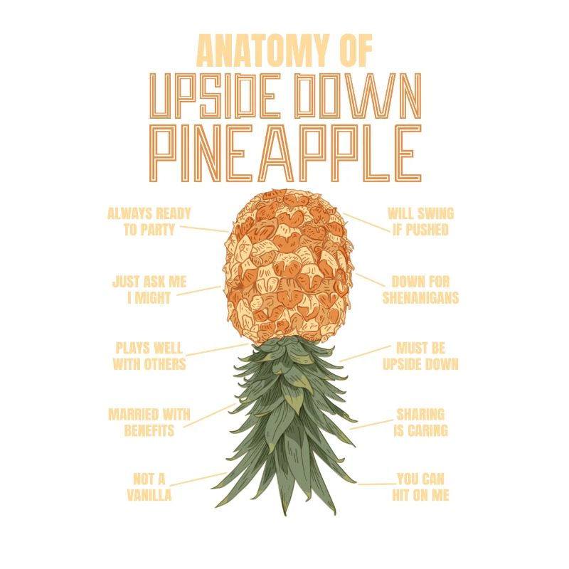 Anatomie d'un ananas à l'envers pour