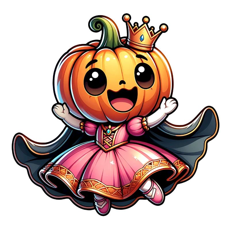 Princesse citrouille d’Halloween avec couronne