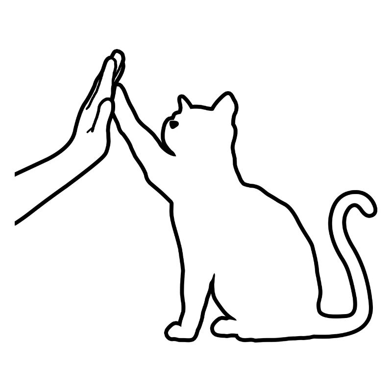 Silhouette Cat Graphic Drôle High Five Propriétaire de chat