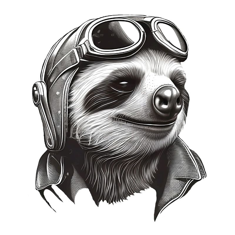 Sloth cool with aviator goggles