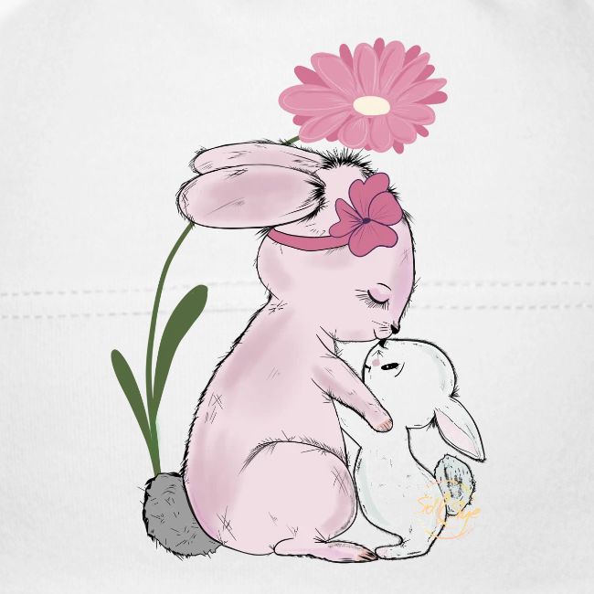 Süßes Hasendesign Mutter mit Kind