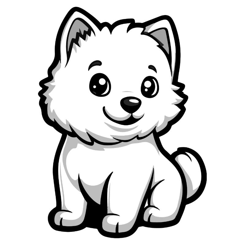 Samoyed Dog Comic Cute