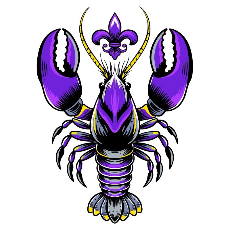 Mardi Gras Languste mit Fleur-de-Lis Design