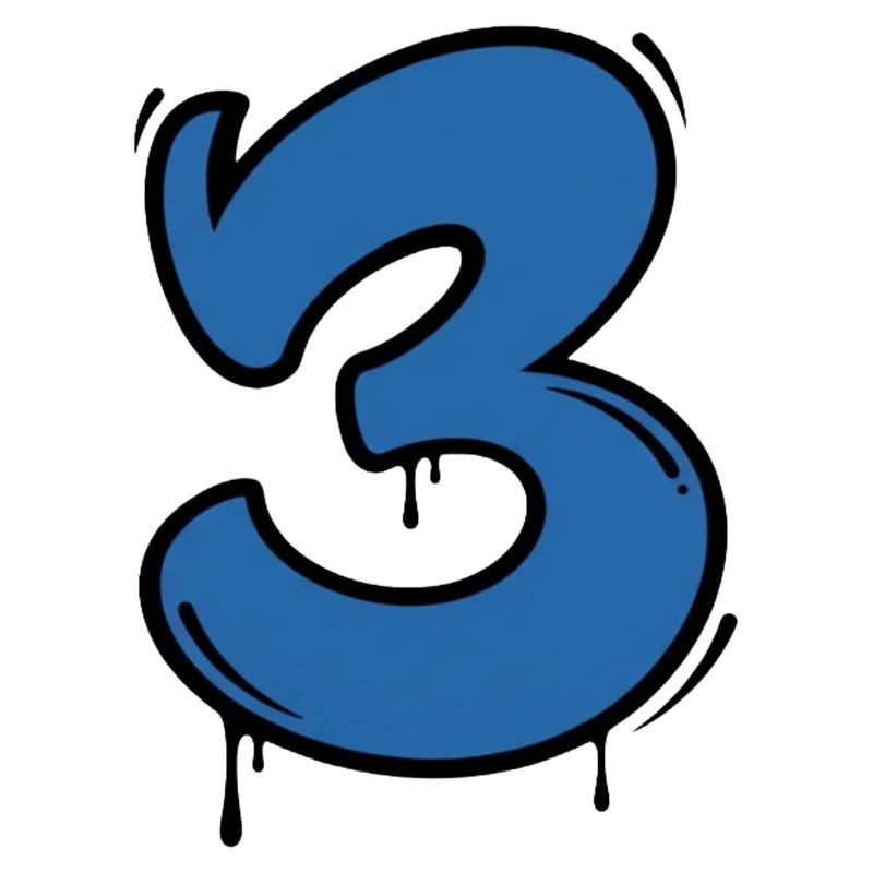 Graffiti Blue Number 3 Drops