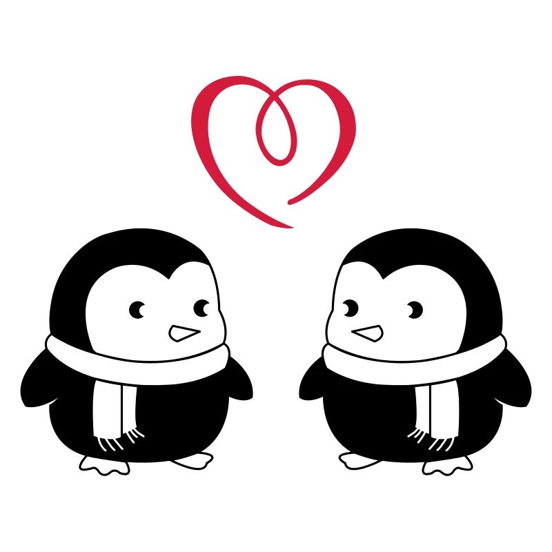 doux pingus amoureux 01