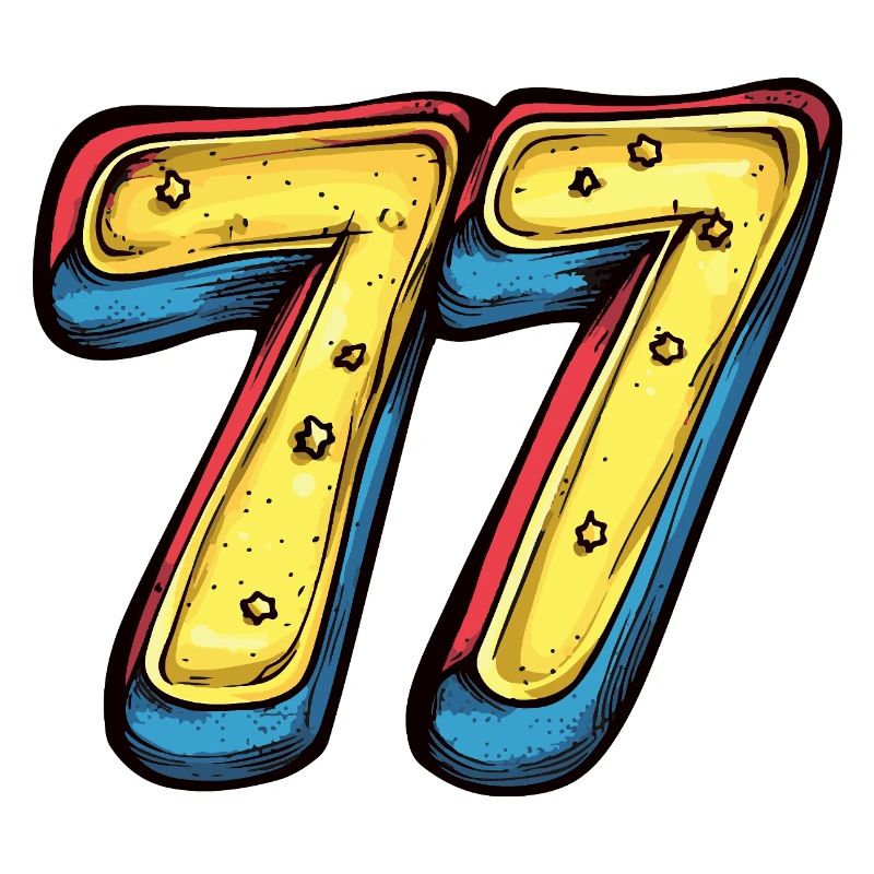 77 Nombre Multicolore