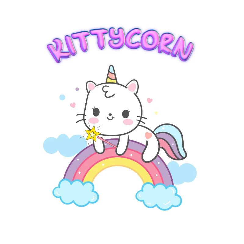 Kittycorn niedlich Katze Einhorn auf Regenbogen